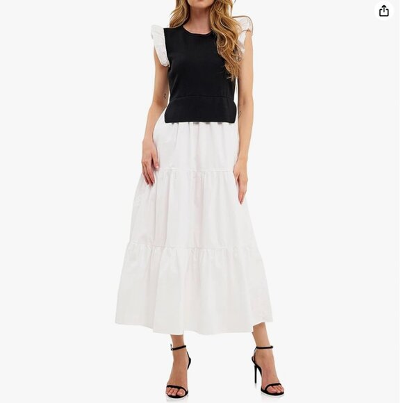 English Factory Mixed Media Maxi Dress - Picture 1 of 5